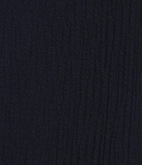 Ali Miles Woven Round Neck 3/4 Sleeve Button Detail Hem Top