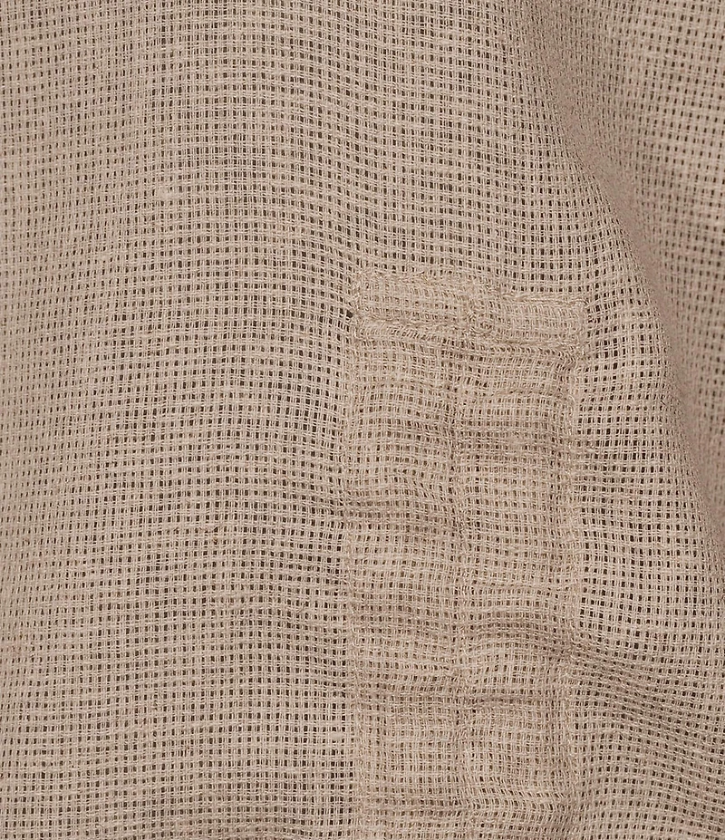 Ali Miles Woven Round Neck 3/4 Sleeve Cinched Hem Top