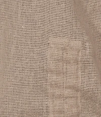 Ali Miles Woven Round Neck 3/4 Sleeve Cinched Hem Top