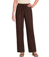 Ali Miles Woven Wide Leg Knit Ribbed Elastic Waistband Pull On Coordinating Pants