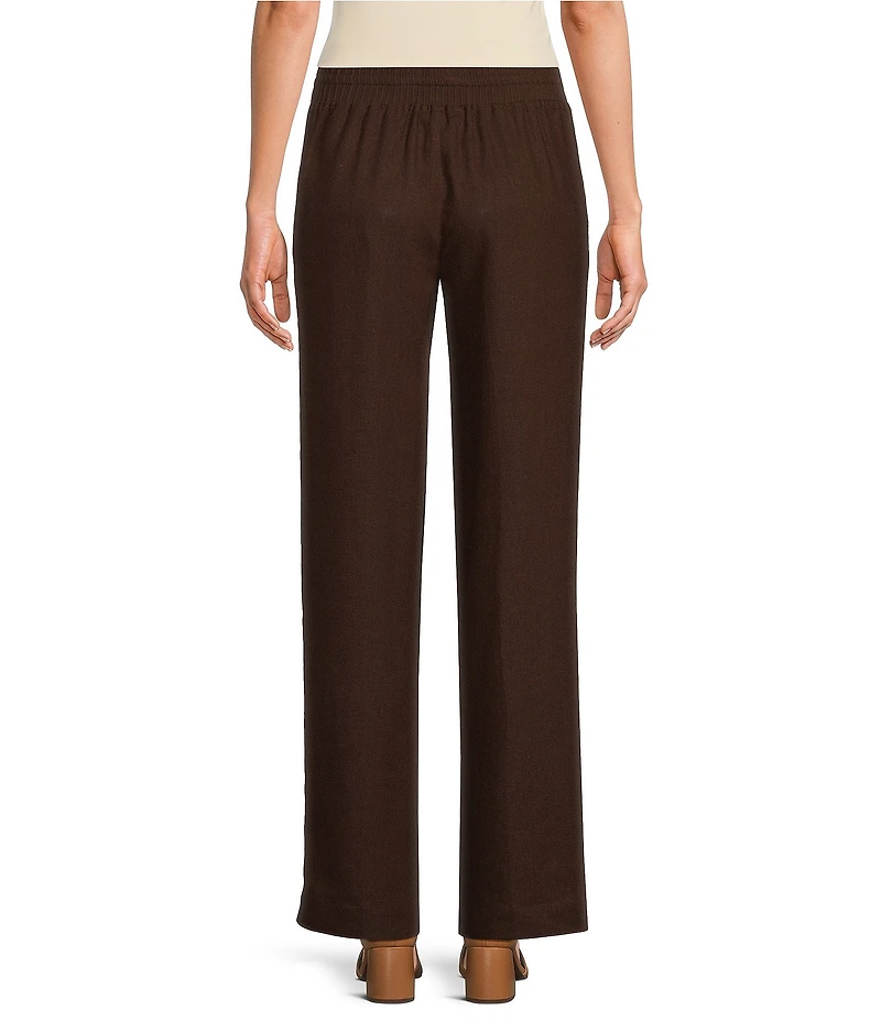 Ali Miles Woven Wide Leg Knit Ribbed Elastic Waistband Pull On Coordinating Pants