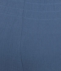 Ali Miles Woven Wide-Leg Pull-On Cropped Pants