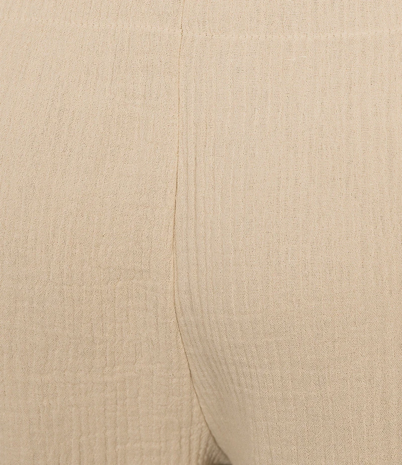 Ali Miles Woven Wide-Leg Pull-On Cropped Pants