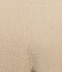 Ali Miles Woven Wide-Leg Pull-On Cropped Pants