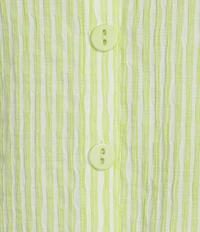 Ali Miles Yarn-Dye Striped Wire Neck 3/4 Sleeve Hi-Low Hem Button Front Tunic