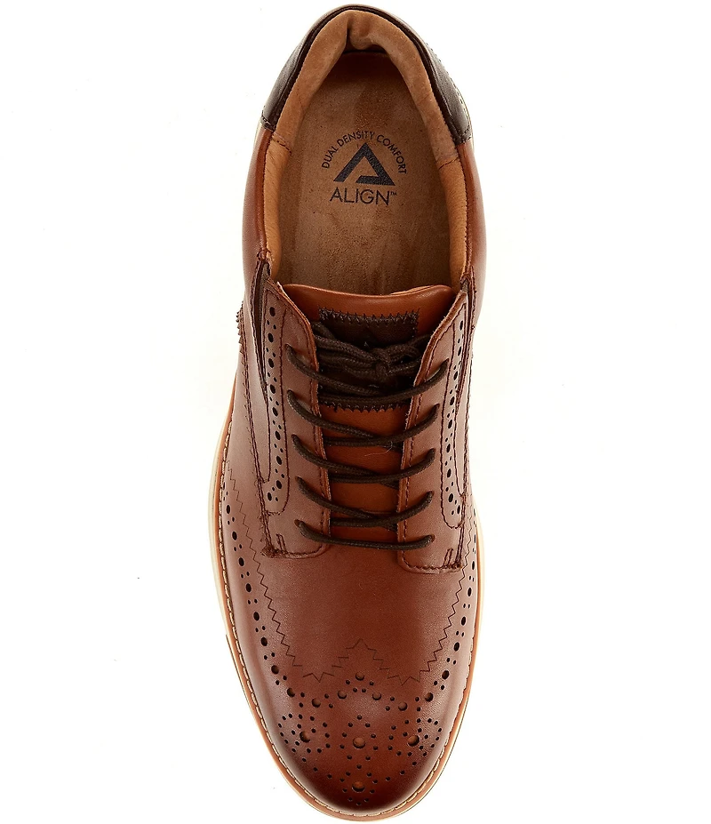 ALIGN Men's Sterling Leather Hybrid Brogue Detail Wingtip Oxfords