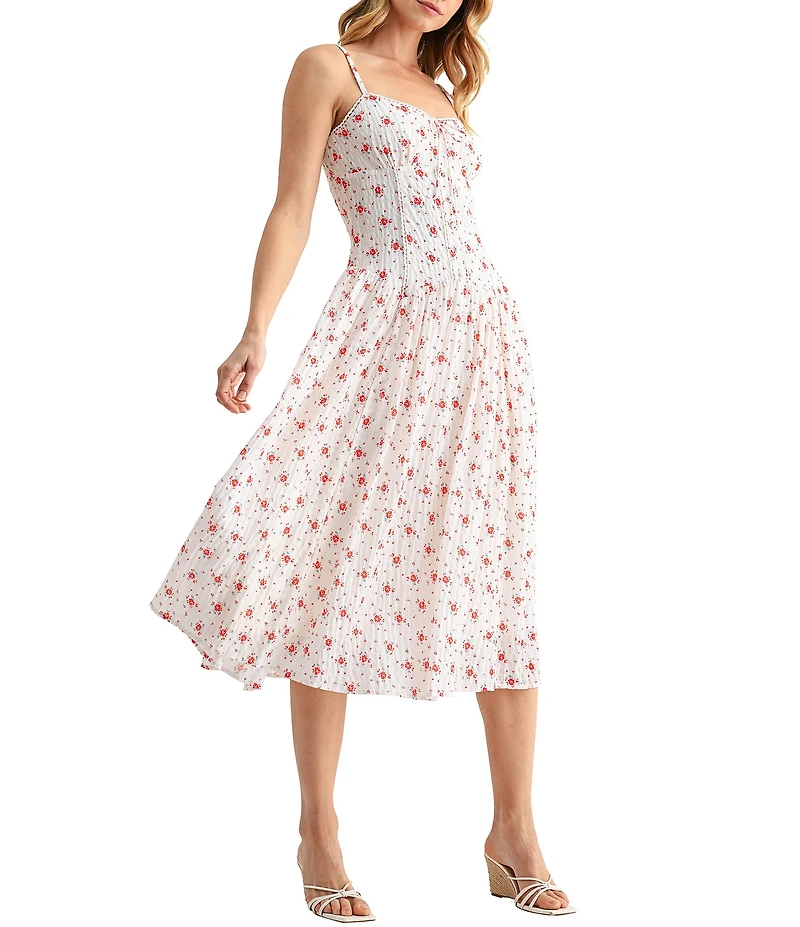 All in Favor Cami Drop Waist Midi Dress