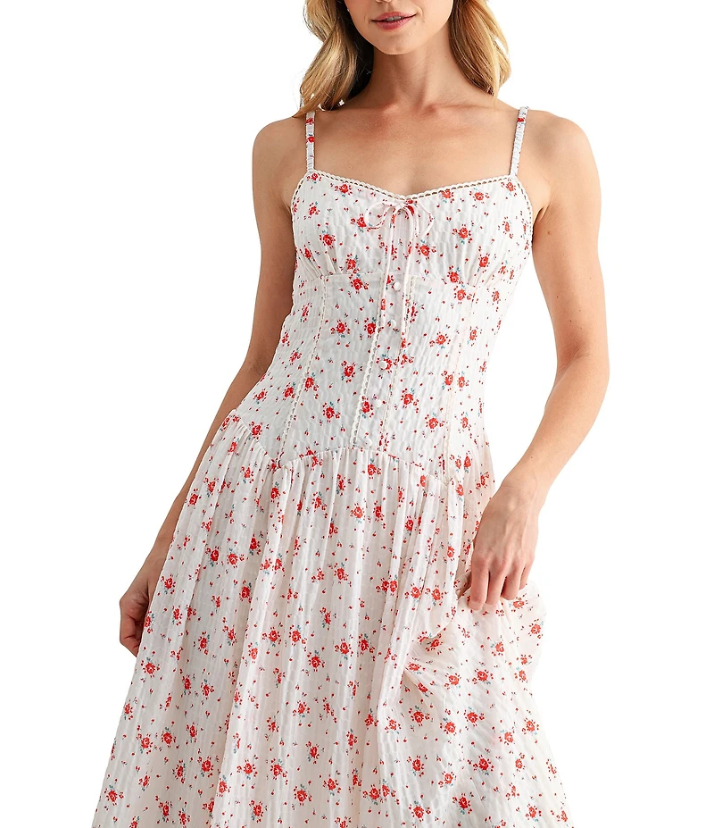 All in Favor Cami Drop Waist Midi Dress