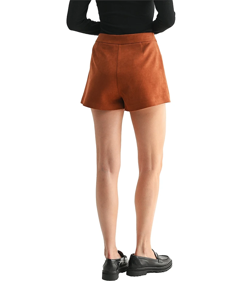 All in Favor Faux Suede Mini Wrap Skirt