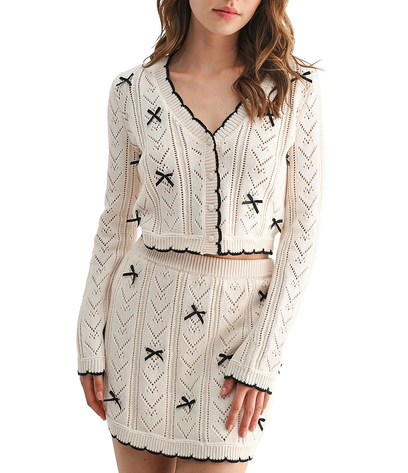 All in Favor Long Sleeve Bow Cardigan