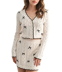 All in Favor Long Sleeve Bow Cardigan