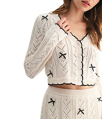 All in Favor Long Sleeve Bow Cardigan