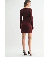 All in Favor Long Sleeve Sweater Mini Dress