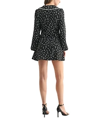 All in Favor Peter Pan Long Sleeve Mini Dress