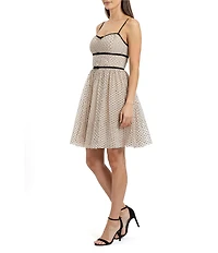 All in Favor Polka Dot Contrast Bow Detail Mini Dress