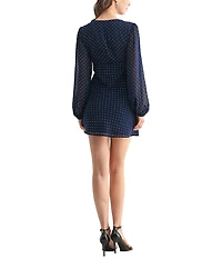 All in Favor Polka Dot Long Sleeve Mini Dress