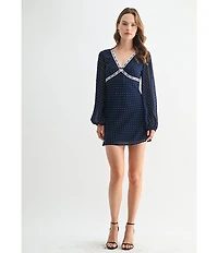 All in Favor Polka Dot Long Sleeve Mini Dress