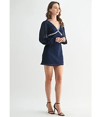 All in Favor Polka Dot Long Sleeve Mini Dress