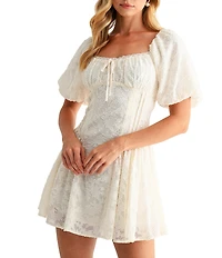 All in Favor Short Sleeve Lace Mini Dress