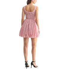 All in Favor Sleeveless Rose Bubble Hem Dress