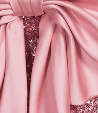 All in Favor Strapless Sequin Bow Back Mini Dress