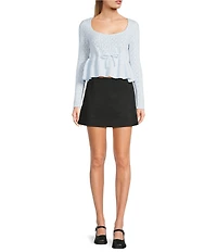 All in Favor Tie Peplum Point Sweater