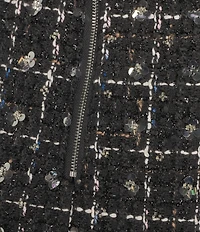 All in Favor Tweed Sequin Mini Skirt