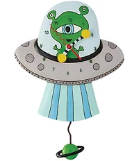Allen Designs by Enesco Alien UFO Time Traveler Battery-Operated Pendulum Wall Clock