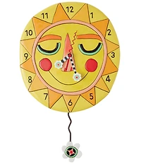 Allen Designs by Enesco Collection Blooming Bright Smiling Sun Battery-Operated Sculpted Pendulum Wall Clock