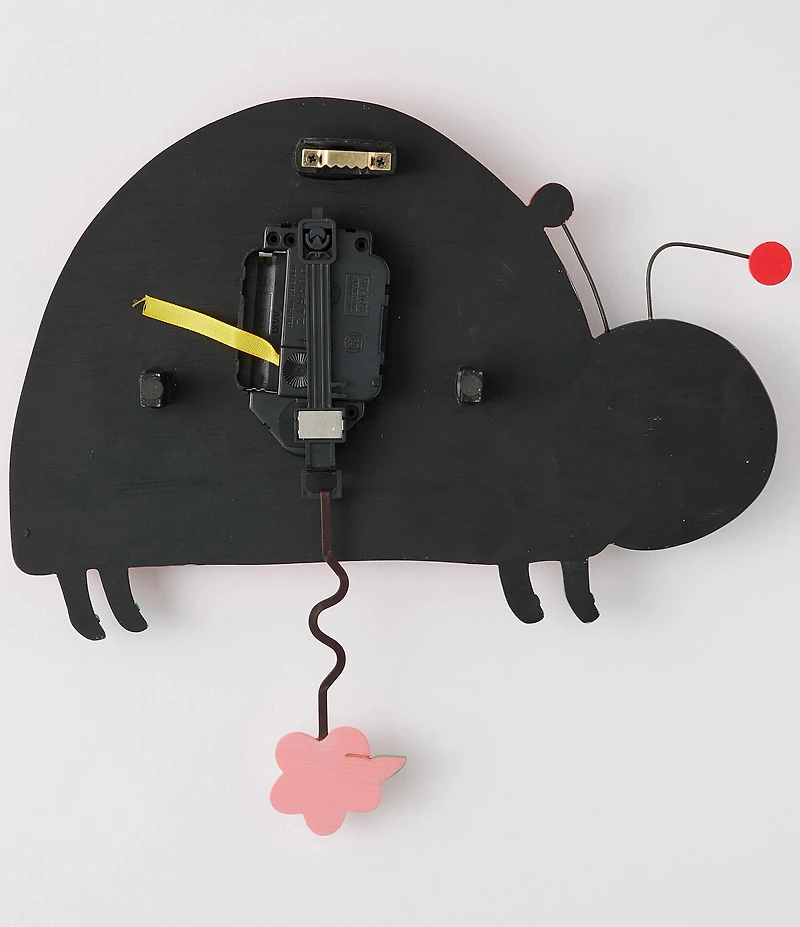 Allen Designs by Enesco Dotty the Smiling Ladybug Battery-Operated Sculpted Pendulum Wall Clock
