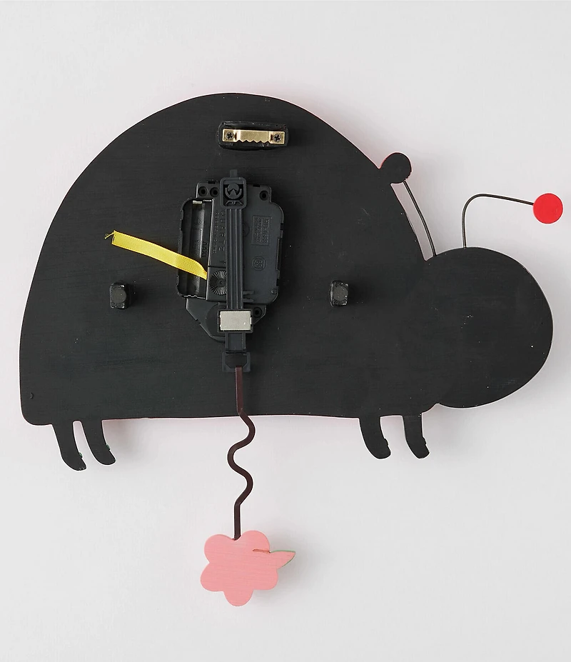 Allen Designs by Enesco Dotty the Smiling Ladybug Battery-Operated Sculpted Pendulum Wall Clock