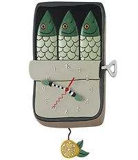 Allen Designs by Enesco Feeling Salty Sardines Battery-Operated Pendulum Wall Clock