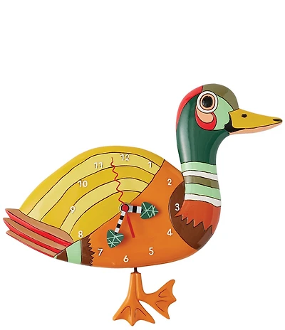 Allen Designs by Enesco Waddles the Duck Battery-Operated Sculpted Pendulum Wall Clock