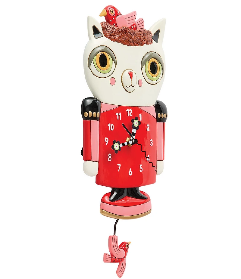 Allen Designs Such Nuts Cat Wall Clock