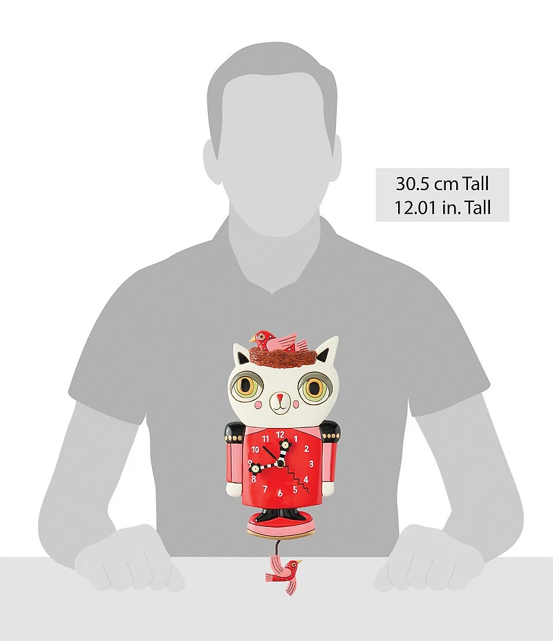 Allen Designs Such Nuts Cat Wall Clock