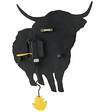 Allen Designs Sunny Moo Highland Cow Wall Clock