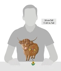 Allen Designs Sunny Moo Highland Cow Wall Clock