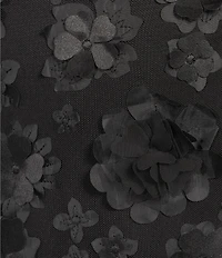 Allison & Kelly 3D Floral Printed Mesh Strapless Bow Back Dress