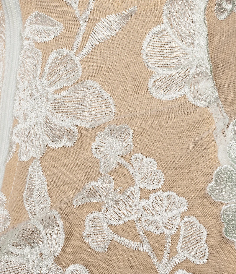 Allison & Kelly 3D Floral Printed Scoop Neck Fit-And-Flare Dress