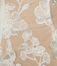 Allison & Kelly 3D Floral Printed Scoop Neck Fit-And-Flare Dress