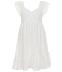 Allison & Kelly Big Girls Cap Sleeve Smocked Seersucker Empire-Waist Dress
