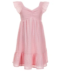 Allison & Kelly Big Girls Cap Sleeve Smocked Seersucker Empire-Waist Dress