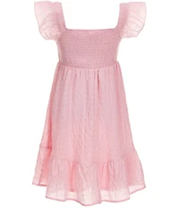 Allison & Kelly Big Girls Cap Sleeve Smocked Seersucker Empire-Waist Dress