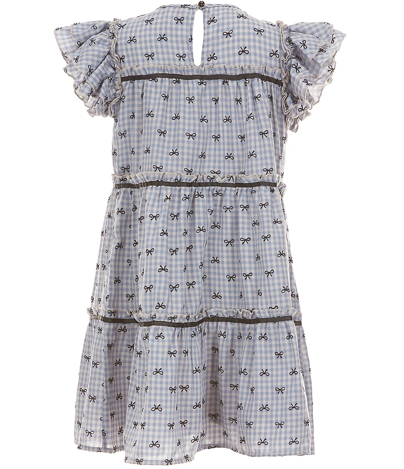 Allison & Kelly Big Girls Flocked Bow Chiffon Ruffle Dress