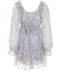 Allison & Kelly Big Girls Long Sleeve Ditzy Floral Tiered Romper
