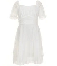 Allison & Kelly Big Girls Puffed-Sleeve Floral Lace Fit & Flare Dress