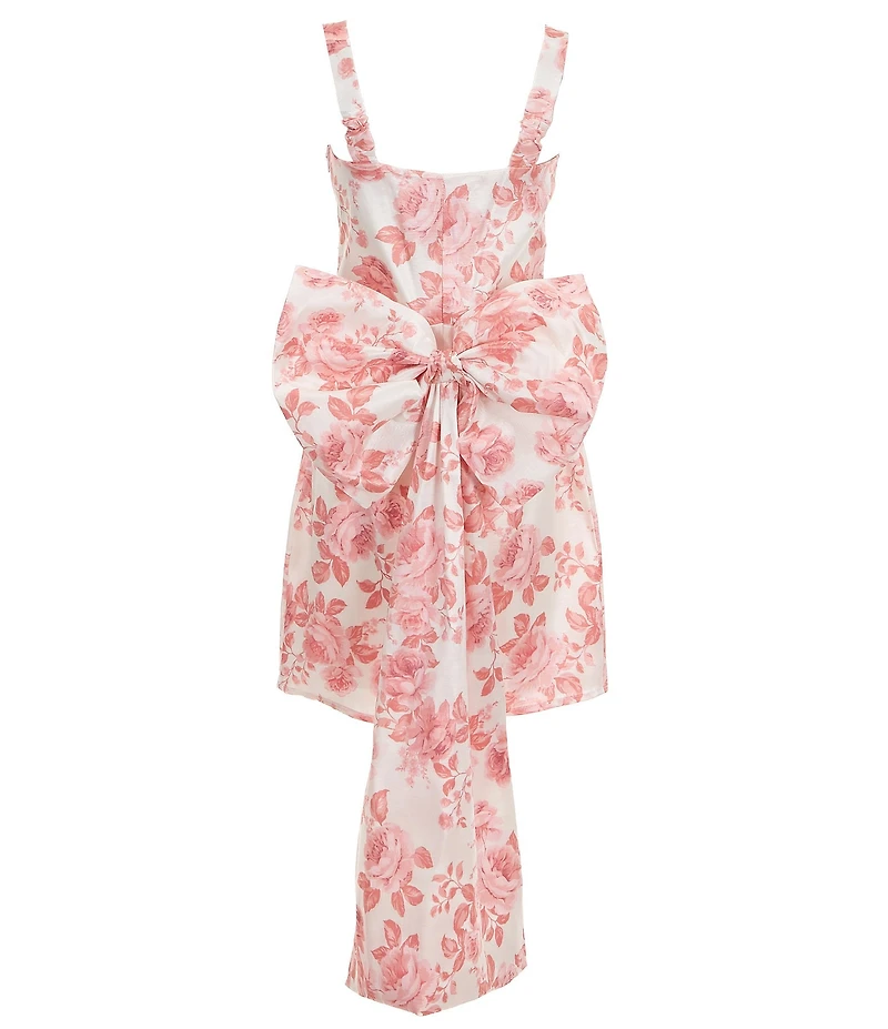 Allison & Kelly Big Girls Sleeveless Floral-Toile-Printed Bow-Back Dress