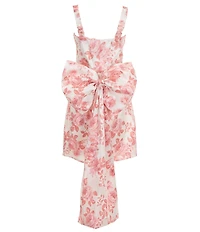 Allison & Kelly Big Girls Sleeveless Floral-Toile-Printed Bow-Back Dress