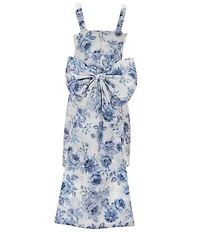 Allison & Kelly Big Girls Sleeveless Floral-Toile-Printed Bow-Back Dress