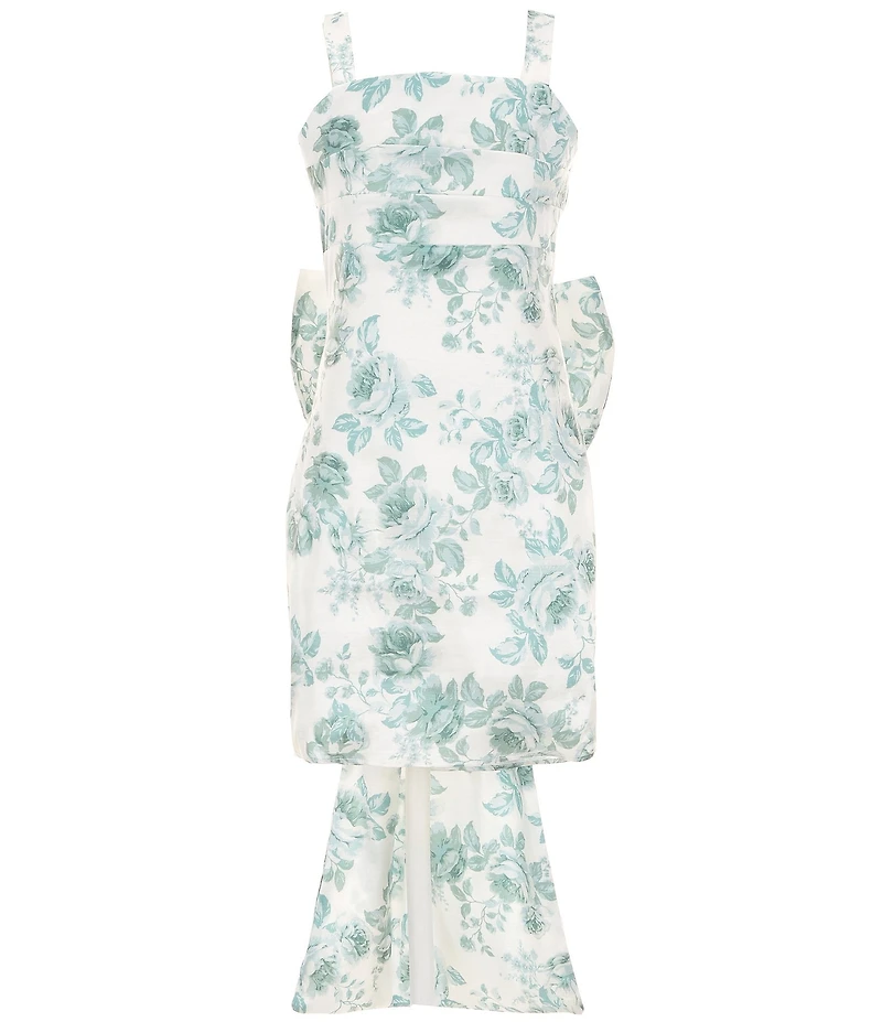 Allison & Kelly Big Girls Sleeveless Floral-Toile-Printed Bow-Back Dress